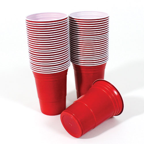 red american plastic party cups